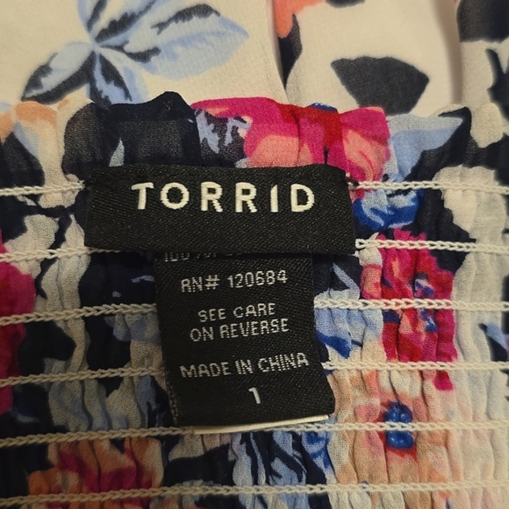 Torrid Floral Chiffon Babydoll Cami Top - Picture 6 of 8